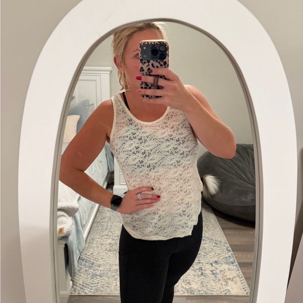 Maurices Cream Lace Tank Top